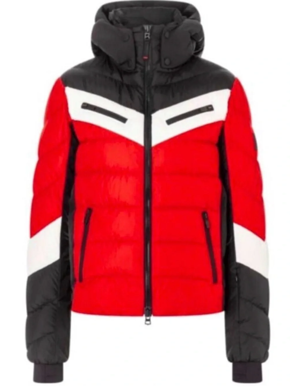 Bogner Fire+Ice Red, Black & White Puffer Jacket - Hooded ski Coat